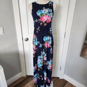 Egy Navy Floral Maxi Dress Size Large